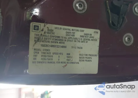 1996 Chevrolet Gmt-400 C1500 z USA, uszkodzony, nr VIN 1GCEC14R9TZ214898